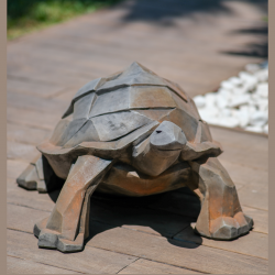 Statue de tortue de style cubique  pour un design audacieux en extérieur