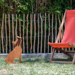 Bouledogue en métal rouillé Hauteur 55 cm